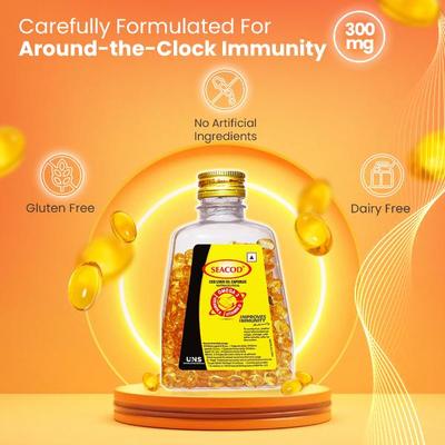 Seacod Cod Liver Oil Capsule 500's - Omega Fish Oil Fatty Acids