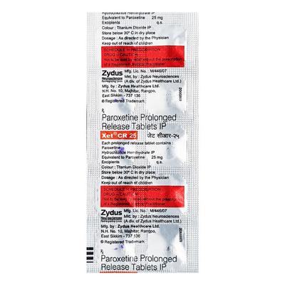 XET CR 25mg Tablet 10'S - Depression-Ant
