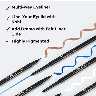 Makeup Revolution Felt & Kohl Eyeliner Brown 0.33 gm - Eyeliners