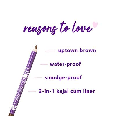 Plum NaturStudio All-Day-Wear Kohl Kajal Uptown Brown with FREE SHARPENER 1 gm - Kajal & Kohls