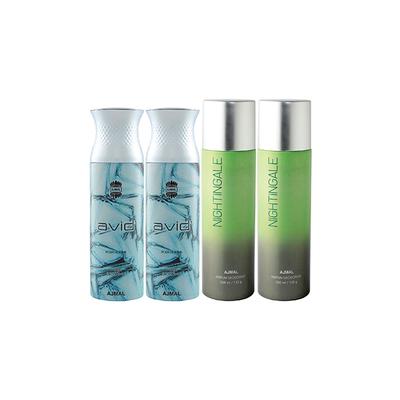 Ajmal 2 Avid And 2 Nightingale Deodorants Pack of 4 200 ml - Deodorants/Roll-Ons