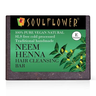 Soulflower Neem Heena Hair Cleansing Bar Soap 150 gm - Hair Treatment