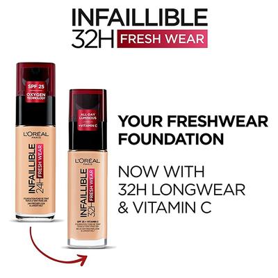 L'Oreal Paris Infallible 32H Fresh Wear Foundation, 300 Amber 30ml - Foundation