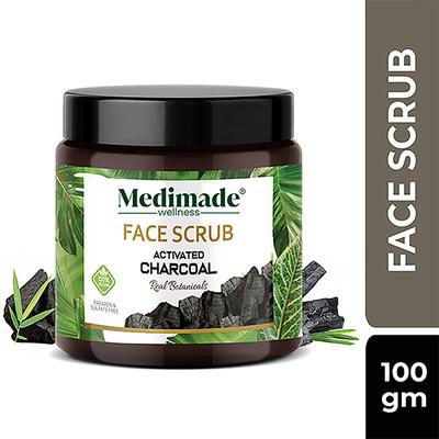 Medimade Activated Charcoal Face Scrub 100 gm - Face Scrubs