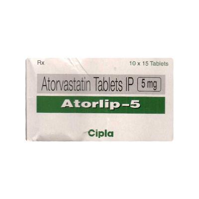 ATORLIP 5mg Tablet 15's - High Cholesterol-Dys