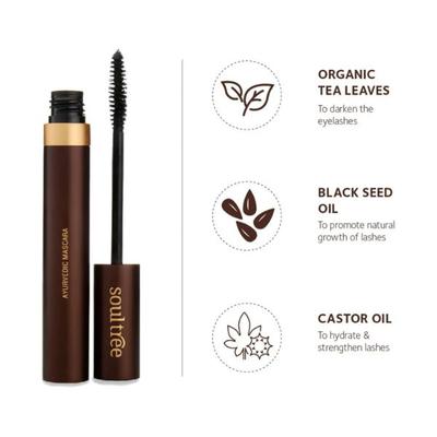 SoulTree Ayurvedic Mascara - 273 PURE BLACK 6gm - Mascaras