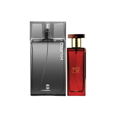 Ajmal Sacred Love EDP Floral Musky Perfume And Kuro EDP Aromatic Spicy Perfume 140 ml - Perfumes (Edt/Edp)