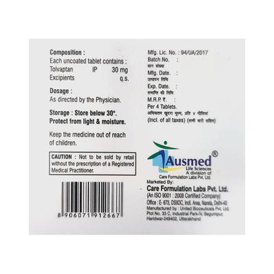 TOLVAPTAN 30 Tablet 4's - Hyponatremia