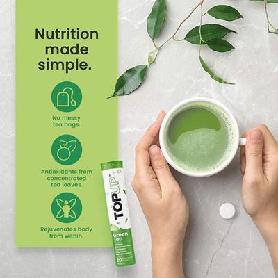 Nuvox TopUp Green Tea Effervescent Tablet - Green Apple 40's - Herbal/Green Teas