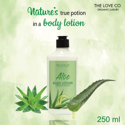 The Love Co. Aloe Vera Body Lotion - Daily Skin Moisture for Men and Women - Intense Hydration for Dry Skin 250 ml - Creams/Oils/Lotions