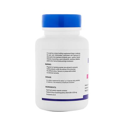 Healthvit Wellness Pure Herbs Hadjod Bone & Joint Wellness 250mg -Capsules 60's - Herbal Dietary Supplement