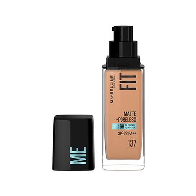 Maybelline New York Fit Me Matte + Poreless Liquid Foundation 16h Oil Control SPF 22 - 137 Golden Tan 30 ml - Foundation