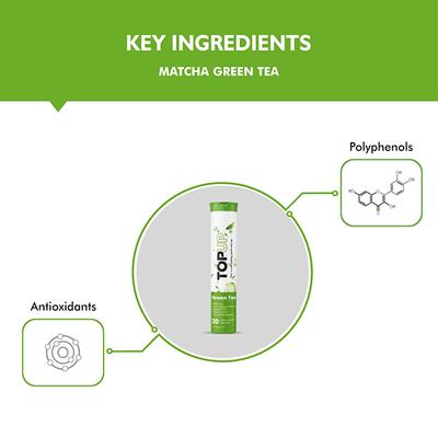 Nuvox TopUp Green Tea Effervescent Tablet - Green Apple 40's - Herbal/Green Teas