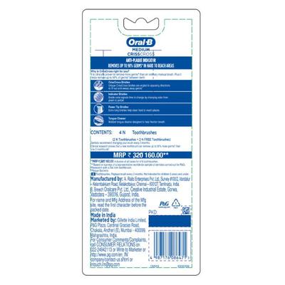 Oral B Criss Cross Toothbrush medium 4's - Toothbrushes