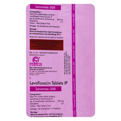 LEVONOX 500 Tablet 10's - Bacterial Infections-Qui