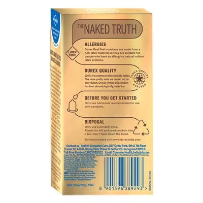 Durex Condoms - Real Feel 10's - Plain/Flavoured Condoms