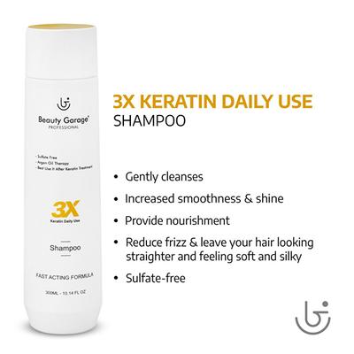 Beauty Garage 3X Keratin Daily Use Shampoo 300 ml - Shampoos