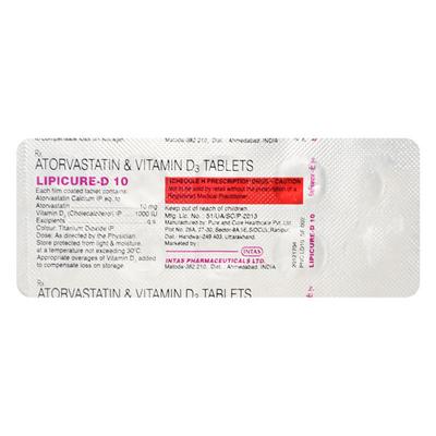 Lipicure D 10mg Tablet 10'S - High Cholesterol-Dys