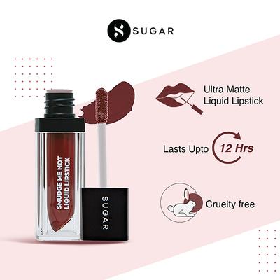 SUGAR Cosmetics Smudge Me Not Liquid Lipstick - 14 Teak Mystique (Warm Brown) 4.5 ml - Liquid Lipsticks
