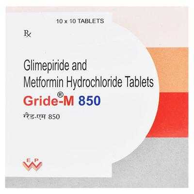 Gride M 850mg Tablet 10'S - Diabetes-Ant