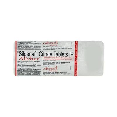 Alivher 25mg Tablet 10'S - Impotence/Erectile Dysfunction (Ed)