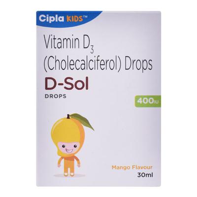 D SOL 400IU Mango Flavour Oral drops 30ml - Supplements-Vit