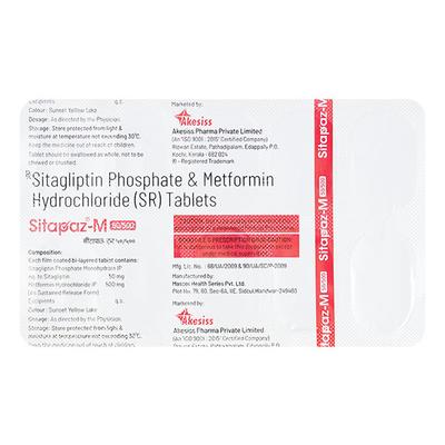 SITAPAZ M 50/500 Tablet 10's - Diabetes-Ant