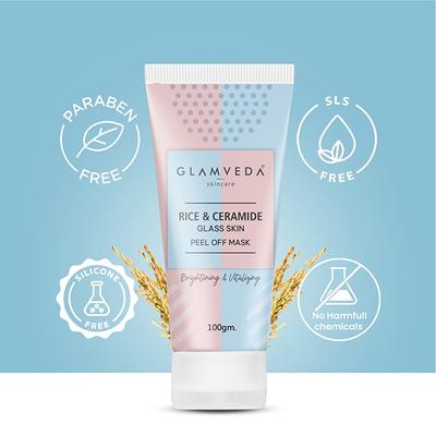 Glamveda Rice & Ceramide Korean Glass Skin Peel Off Mask 100 ml - Masks & Peels