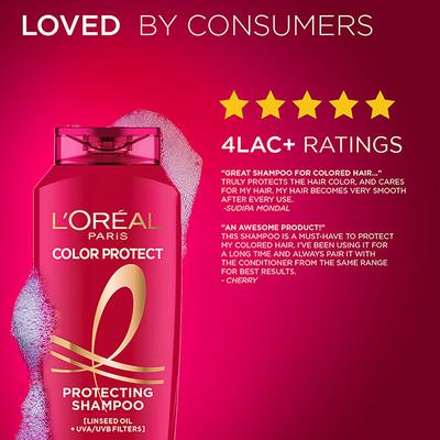 L'Oreal Paris Color Protect Shampoo with Linseed Oil+UVA/UVB Filters 650 ml - Shampoos
