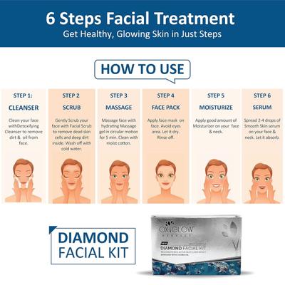 OxyGlow Herbals New Diamond Facial Kit Enriched With Jojoba Oil 50 gm - Facial Kits