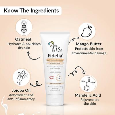 Fixderma Fidelia Daily Moisture Body Lotion, Moisturizer For Face & Body 100 ml - Face Moisturizers