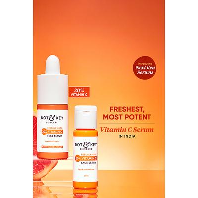 Dot & Key 20% Vitamin C Face Serum (Freshly Made) with pure L-Ascorbic Acid 25 ml - Face Serum