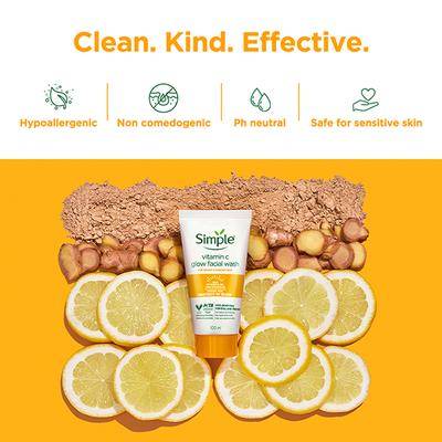 Simple Protect N Glow Vitamin C Glow Facial Wash 100 ml - Face Wash & Cleansers