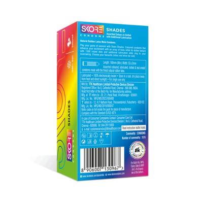 Skore 1500+ Raised Dots Condoms - Shades 10's - Plain/Flavoured Condoms