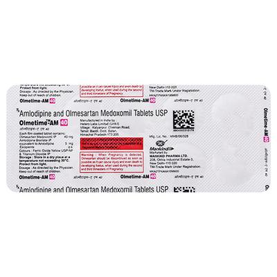 Olmetime AM 40mg Tablet 10'S - Hypertension-Ang