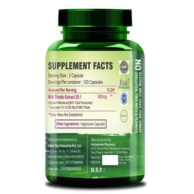 Himalayan Organics Milk Thistle 800 mg/Serve Vegetarian capsule 120's - Vital Health