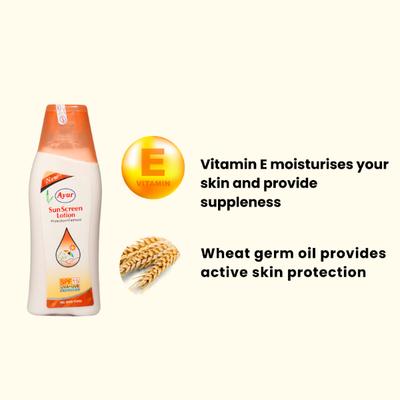 Ayur Herbals Sun Screen SPF 15 UVA/UVB Protection Lotion 200 ml - Personal Care (Ayush)