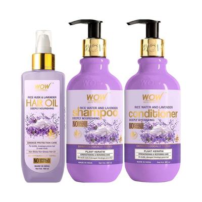WOW Skin Science Rice Water & Lavender Ultimate Hair Care Kit 750 ml - Shampoos