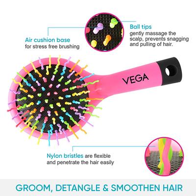 Vega Rainbow Hair Brush for Men and Women (R17-CB) 80 gm - Hair Brushes