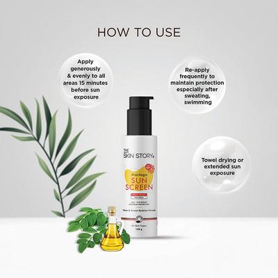 The Skin Story SPF 50+ Sunscreen - Moringa 100 gm - Face Sunscreen