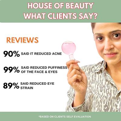 House of Beauty Ice Globe-Pink-Puffy Eyes, Face Lifting, Digital Eyes Stress Reduction (1Pair) 1's - Massagers
