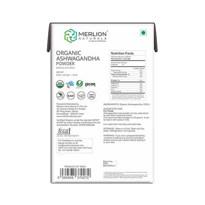 Merlion Naturals Organic Ashwagandha Powder 227 gm - Face Packs