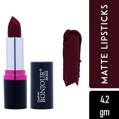 Bonjour Paris Silk Matte Lipstick-Dark Burgundy 4.2 gm - Lipsticks