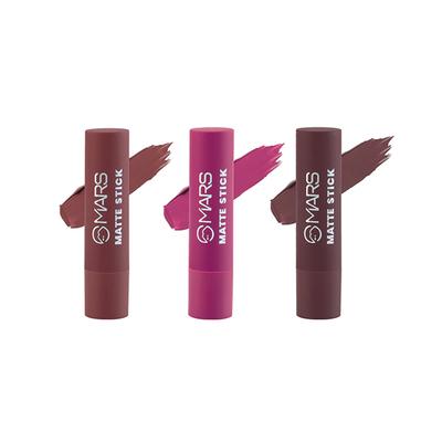 Mars Matte Lipsticks Box - 06 All Rounder 3.2gm each 3's - Lip Kits & Palettes