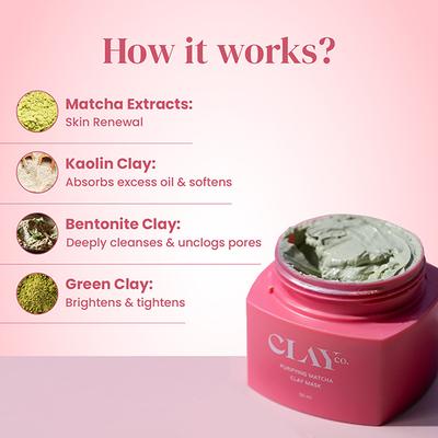 Clayco Purifying Matcha Clay Mask 50 ml - Face Packs