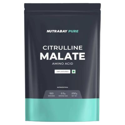 Nutrabay Pure Citrulline Malate Amino Acid Powder - Unflavoured 250 gm - Amino Acids