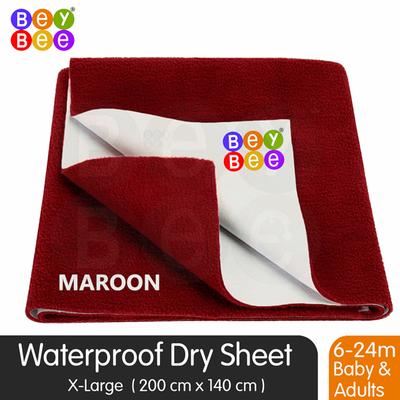 BeyBee Baby Care Waterproof Bed Protector Sheet - Maroon (XL) 1's - Baby Bedding