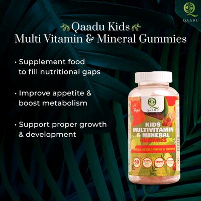 Qaadu Kids Multivitamin & Mineral Gummies 60's - Multi-Vitamins