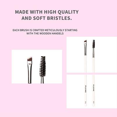 Plume P15 Brow Spoolie & P16 Angled Brow Brush Bundle 1's - Face Brush