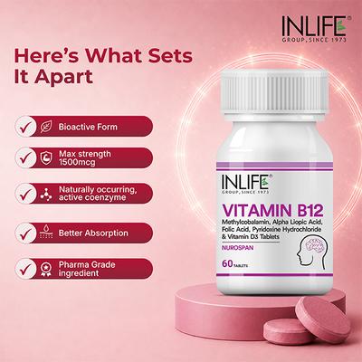 INLIFE Vitamin B12 Tablets 60's - Multi-Vitamins